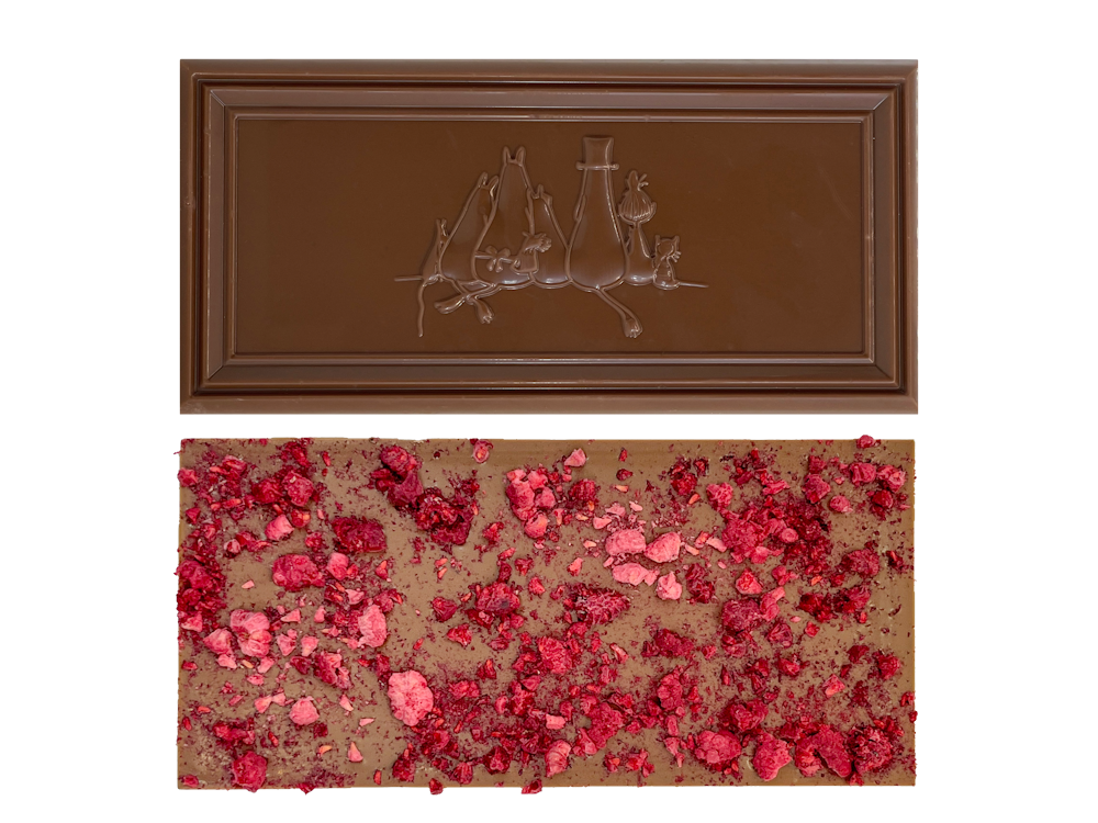 Organic Moomin Chocolate Little My - Ljus choklad 41% med hallon - 2