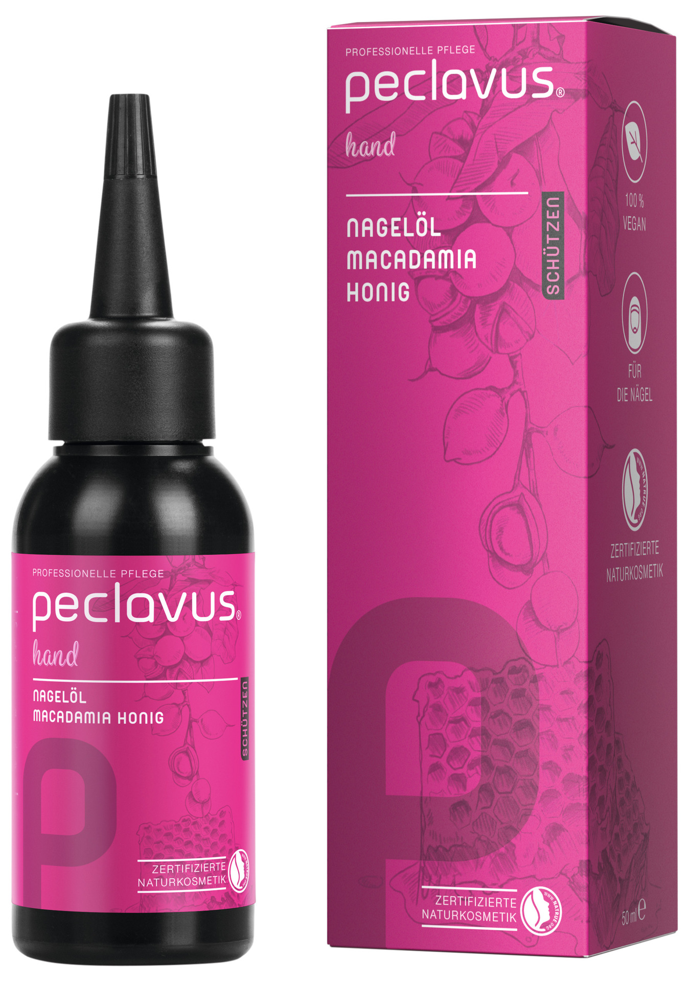 peclavus® hand Nagelolja, Macadamia-Honung | Skyddande (50 ml)