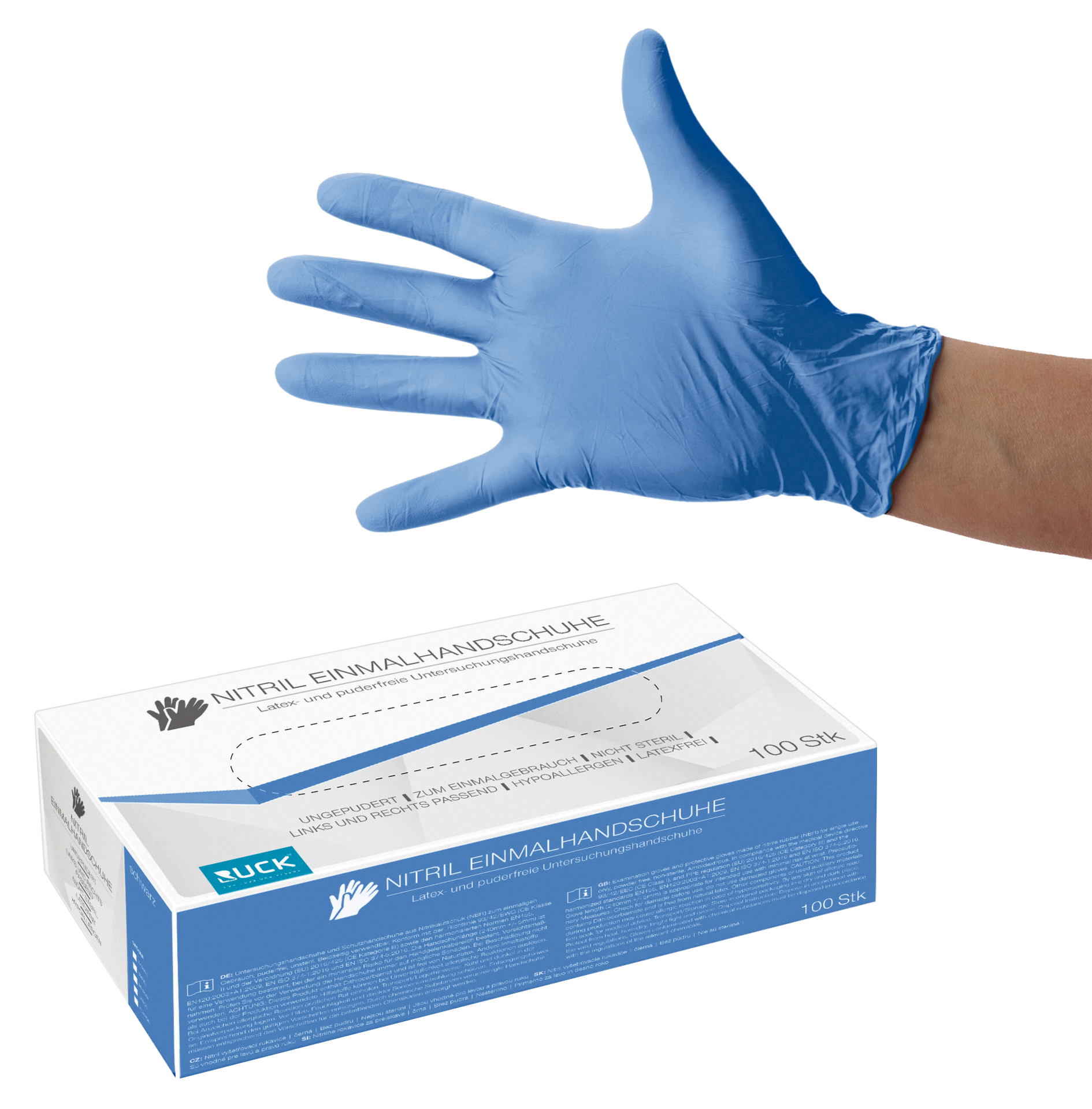 RUCK® Nitril Engångshandske, blå (Str. XS), 100-pack