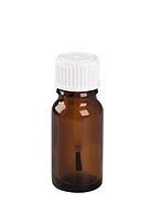 Brun glasflaska med pensel, 10 ml