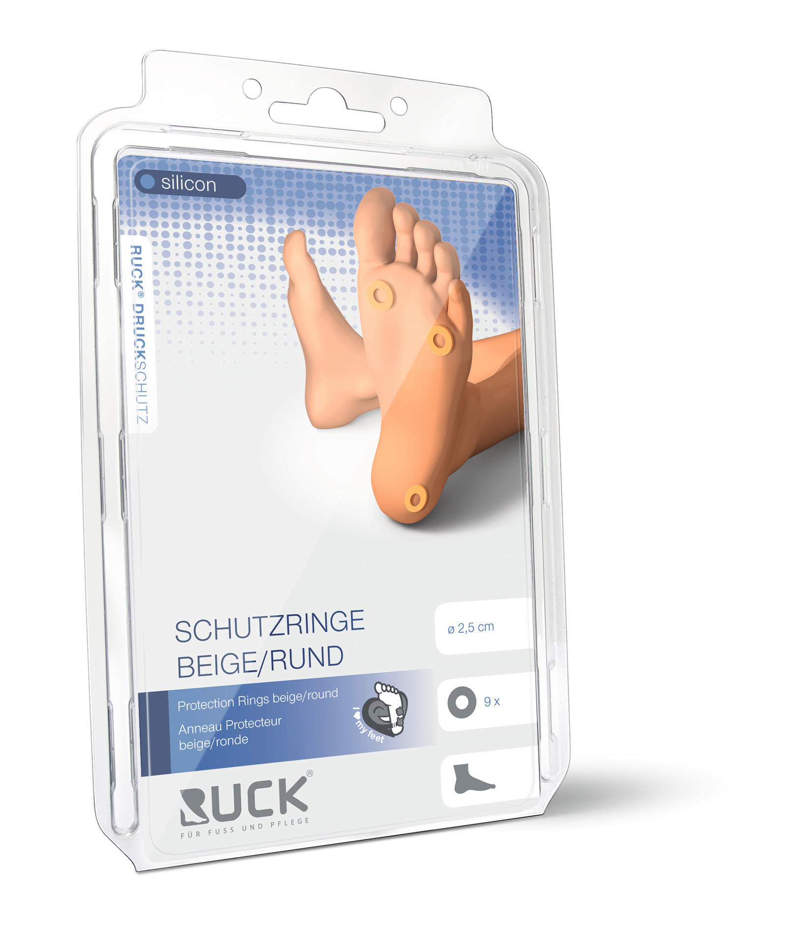 RUCK® AVLASTNING Silikon Skyddsring beige, rund (9 st)