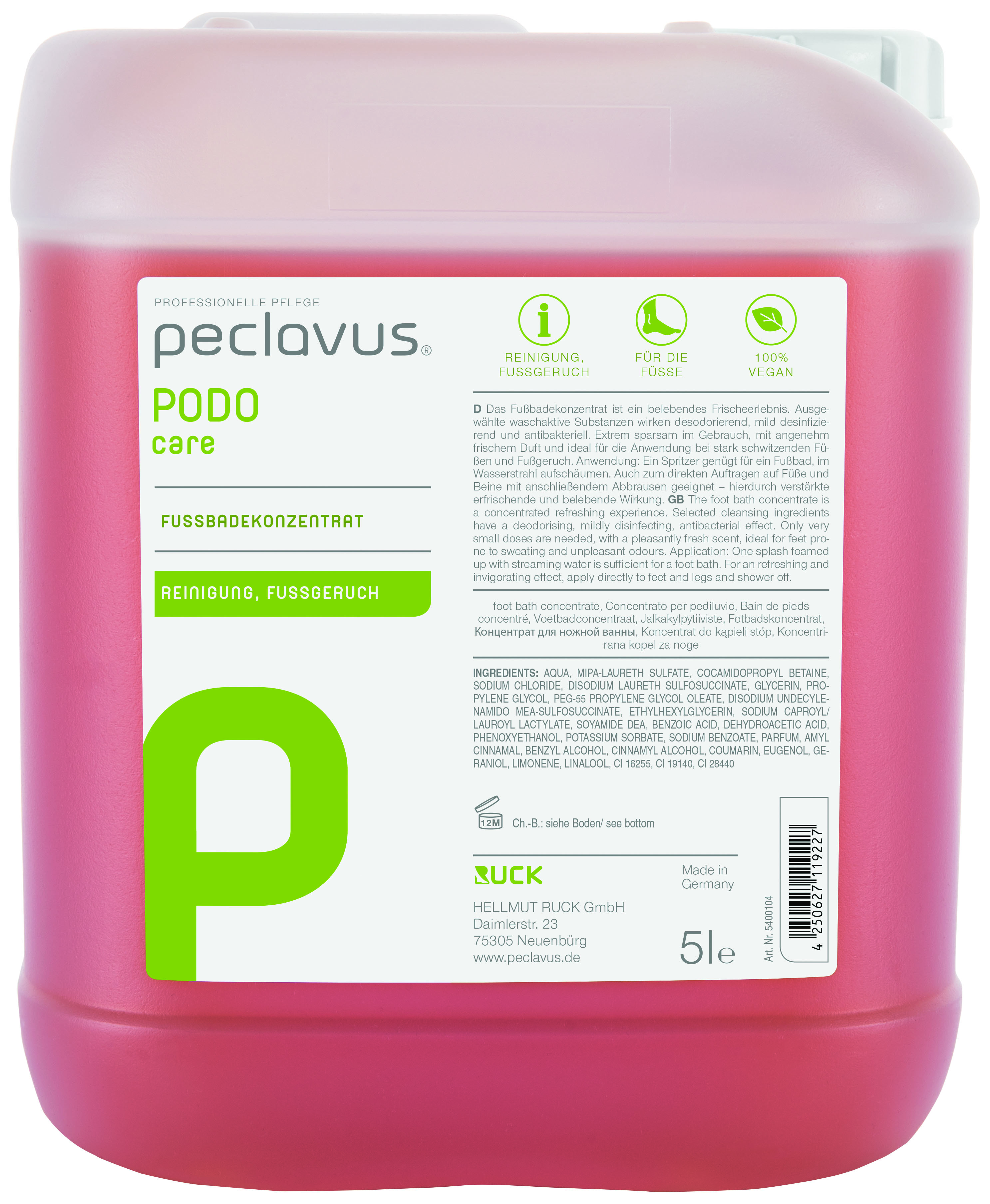 peclavus® PODOcare Fotbadskoncentrat 5L