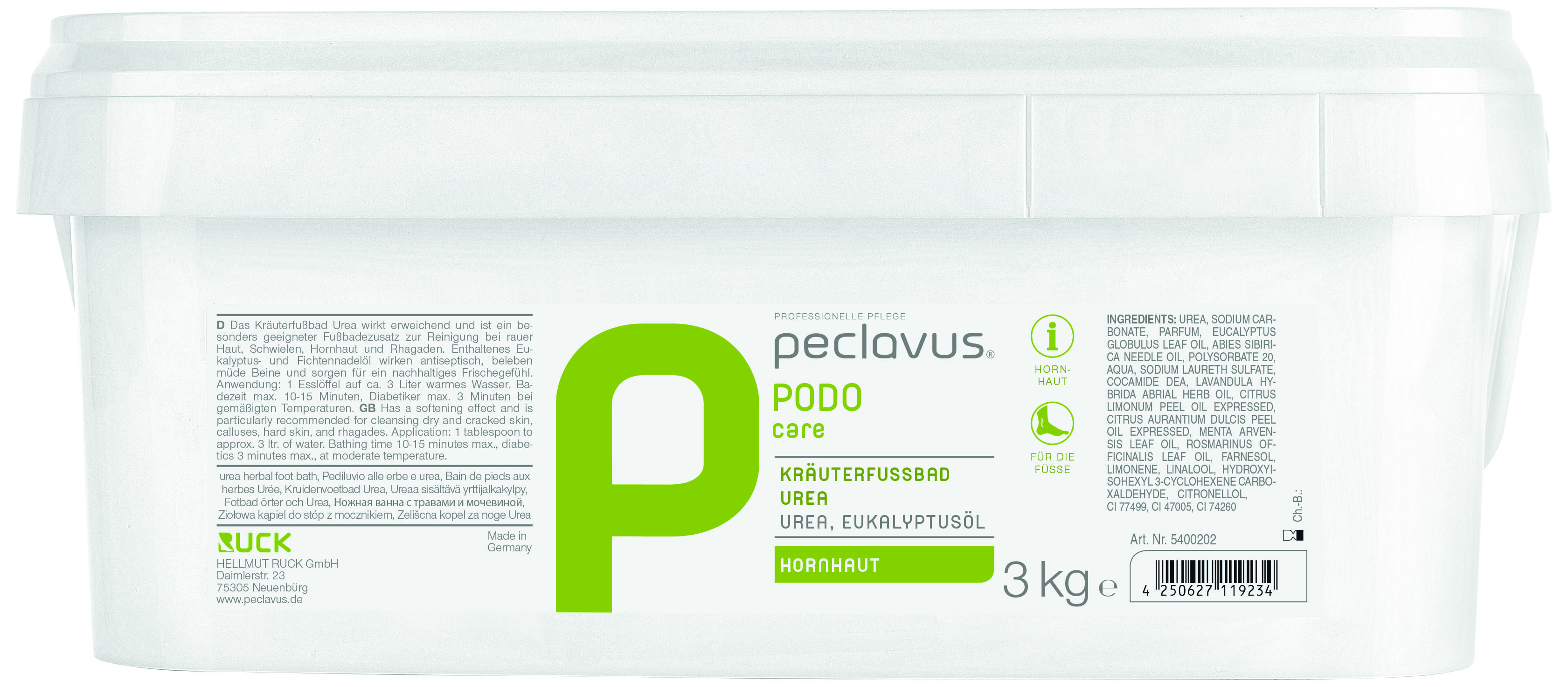 peclavus® PODOcare Fotbad örter och Urea 3 kg
