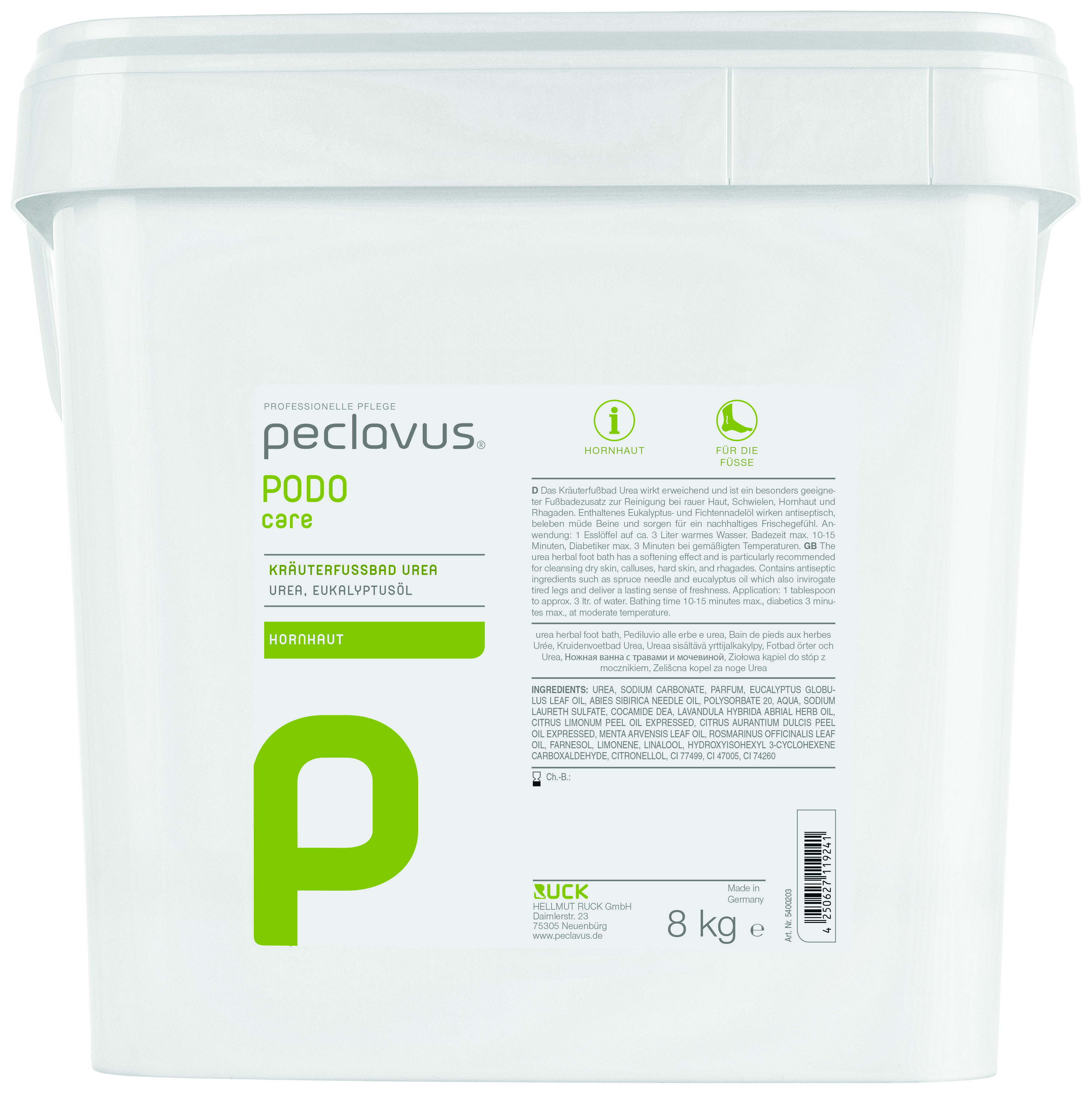 peclavus® PODOcare Fotbad örter och Urea 8 kg