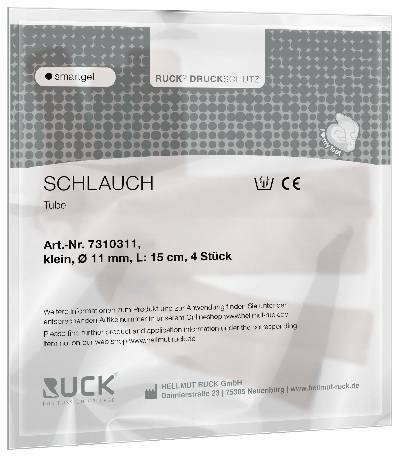 RUCK® AVLASTNING Smartgel, Elastisk digistrip, liten, Ø 11 mm längd 15 cm, 4 st