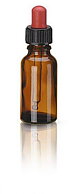 Brun glasflaska med pipett, 20 ml