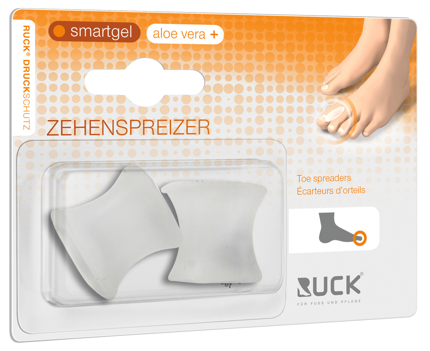 RUCK® AVLASTNING Smartgel, Tåspridare, mellan, 2 st