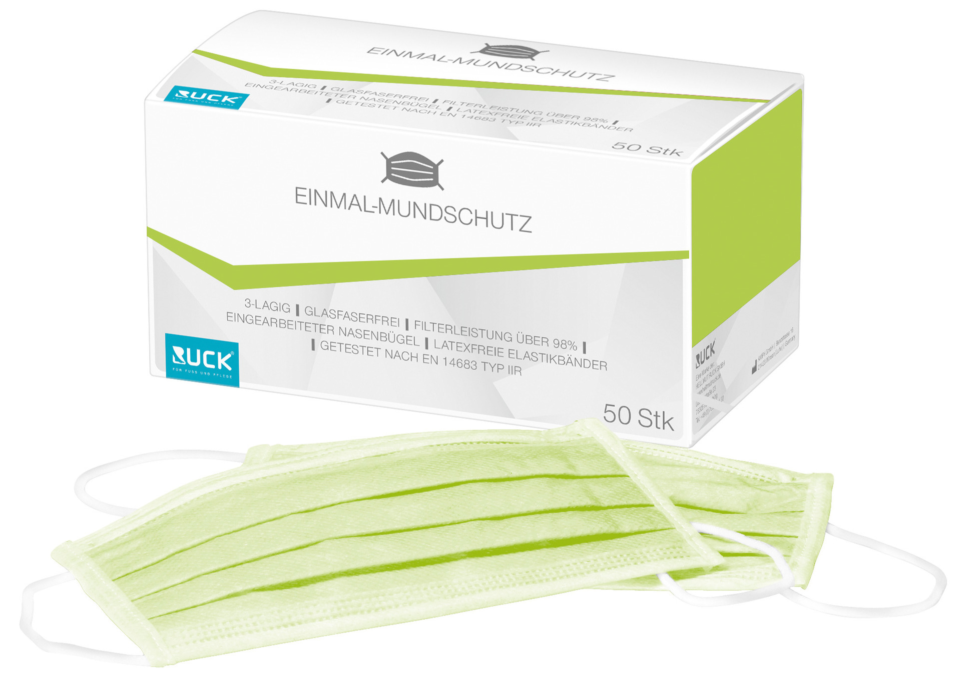 RUCK® Munskydd, 3-skikt, latexfri - grön