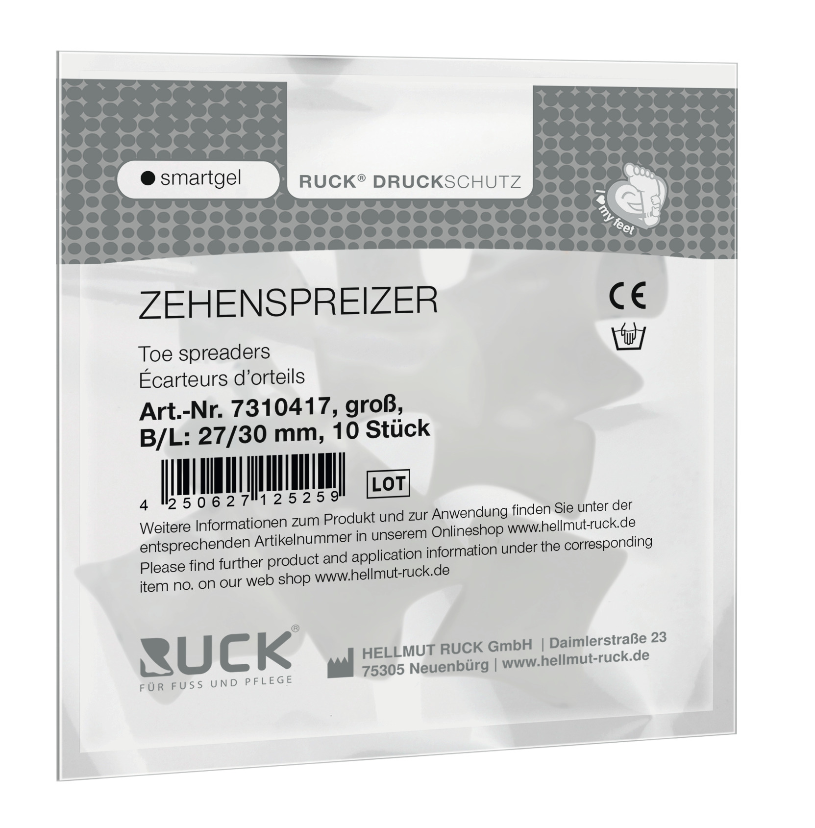 RUCK® AVLASTNING Smartgel, Tåspridare, stor, 10 st