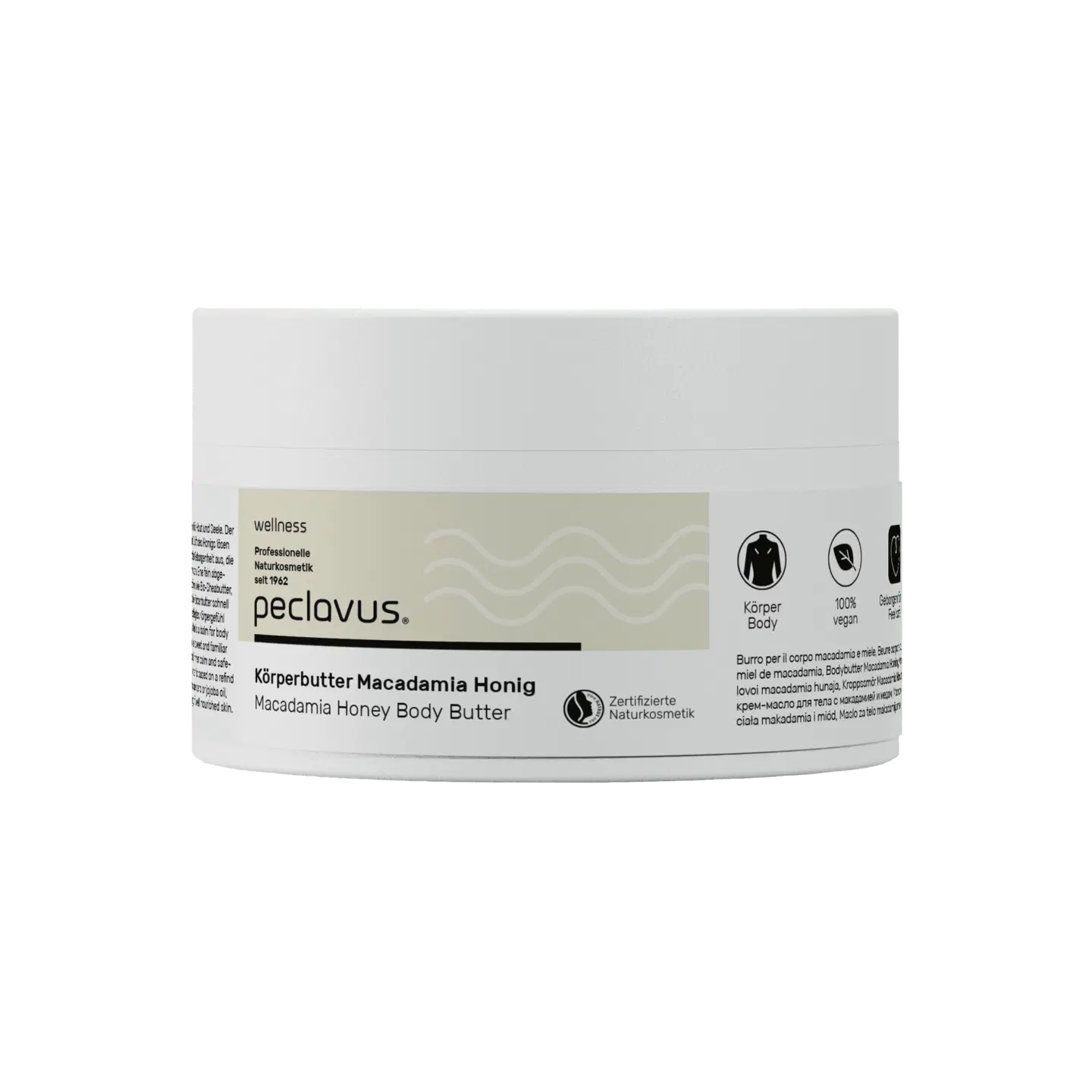 peclavus® wellness Kroppssmör Macadamia-Honung | Trygghet (250 ml) - 2