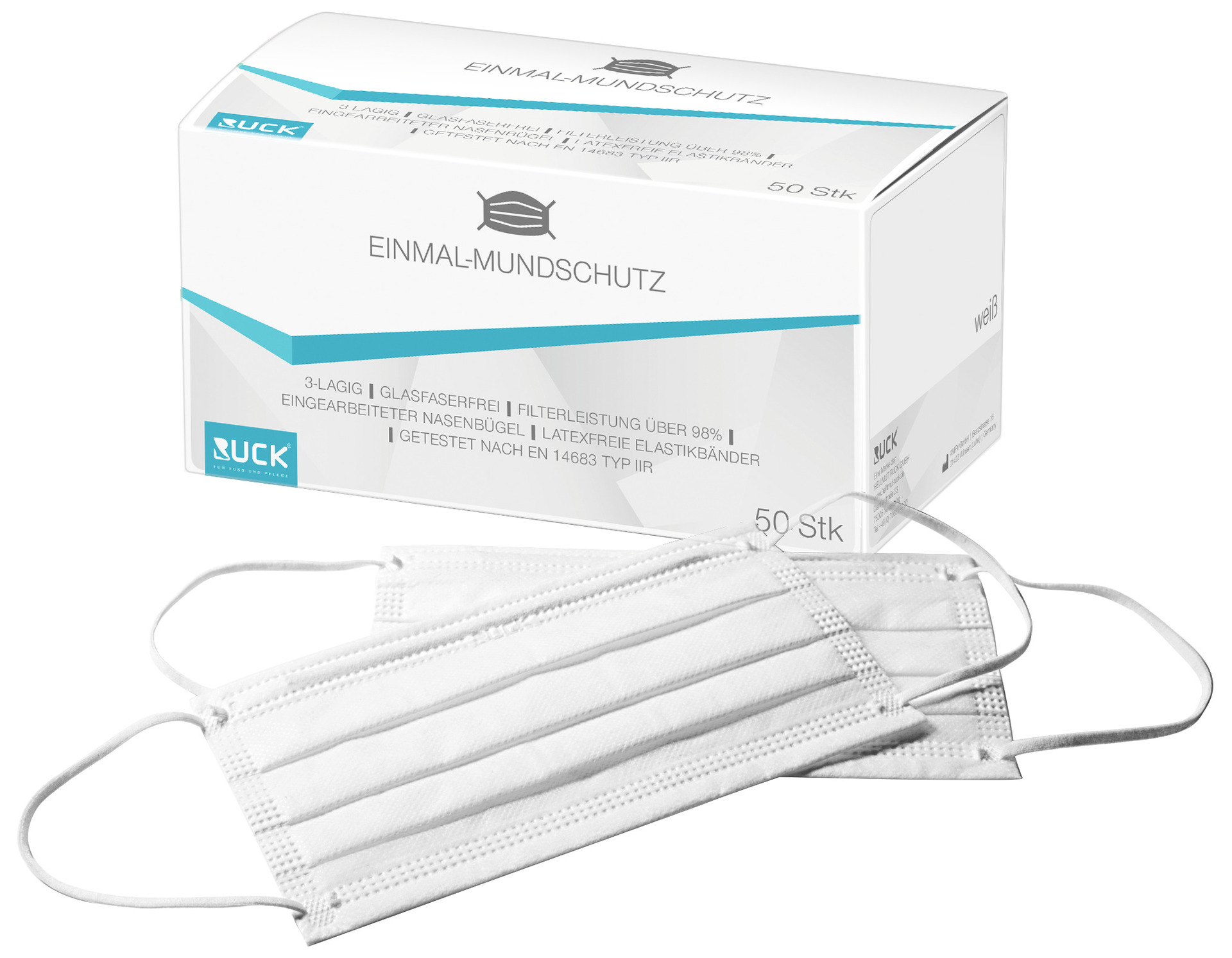 RUCK® Munskydd, 3-skikt, latexfri - vit