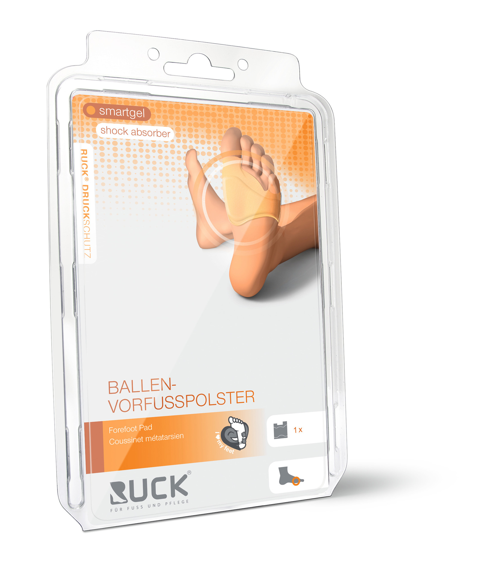 RUCK® AVLASTNING Smartgel Framfotspolster Hallux Valgus, storlek 41-46 (2 st)