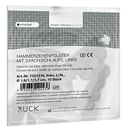 RUCK® AVLASTNING Smartgel, Hammartå 3-slinga (vänster, L/XL), 10 stycken