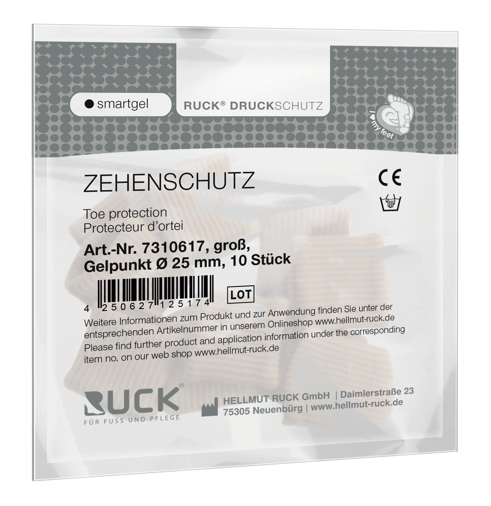 RUCK® AVLASTNING Smartgel, Tåkudde, stor, 10 st