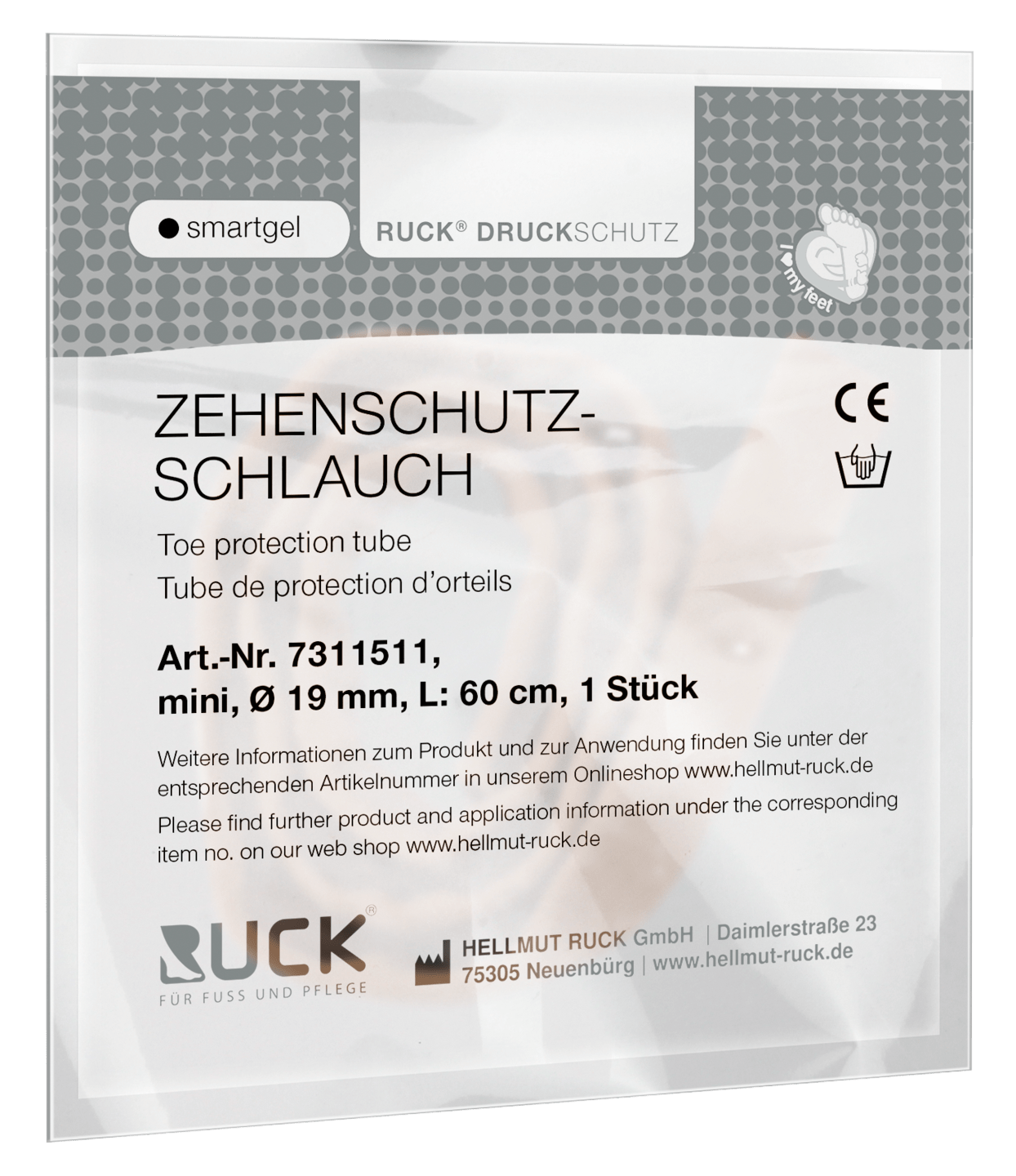RUCK® AVLASTNING Smartgel, Elastisk digistrip med integrerade smartgel-plattor, Ø 24 mm längd 60 cm, 1 st - 3
