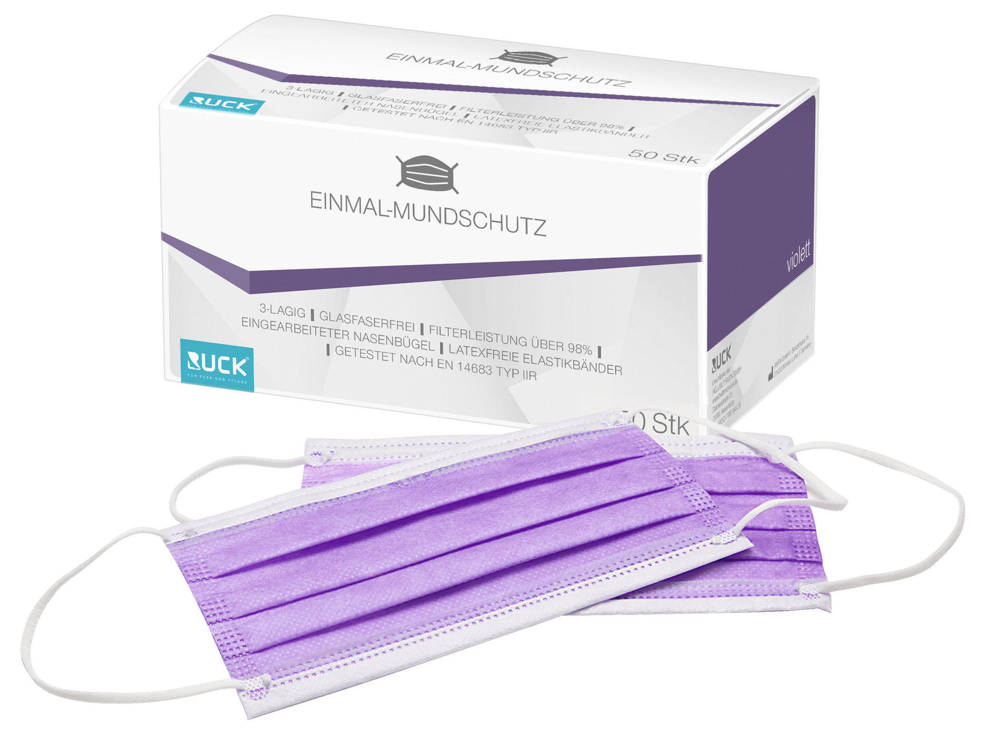 RUCK® Munskydd, 3-skikt, latexfri - violett