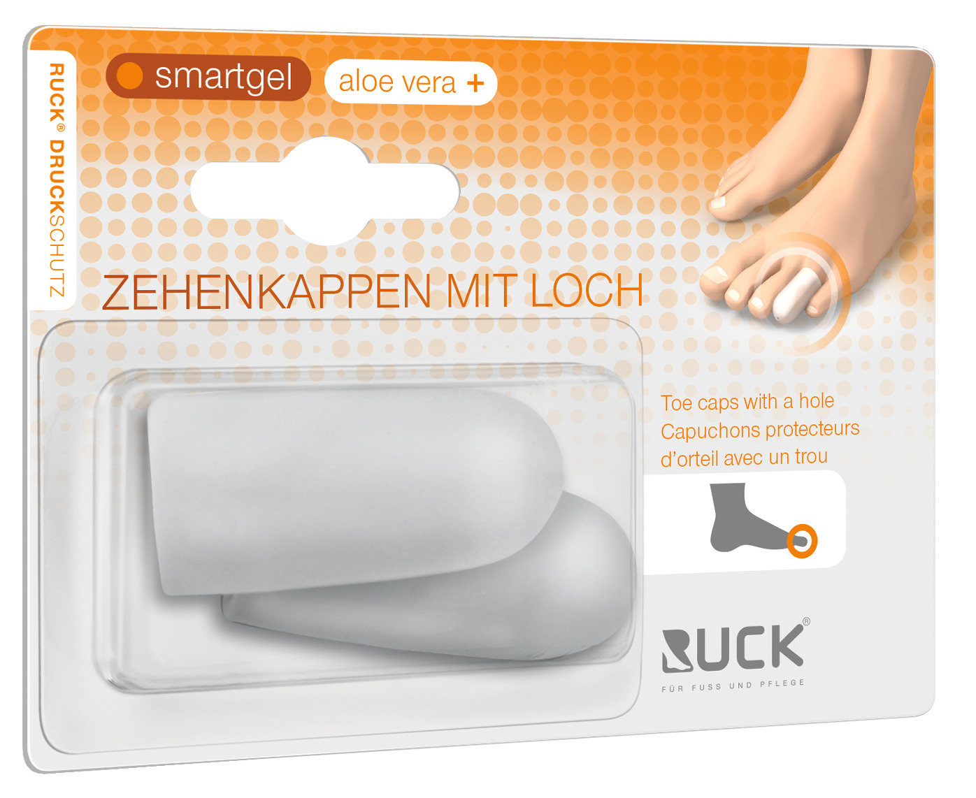 RUCK® AVLASTNING Smartgel, Tåhätta med ventilationshål, normal, 18 mm, 2 st