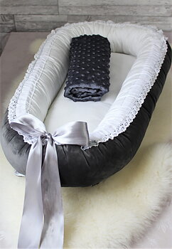 Babynest Bella mörkgrå modell 413