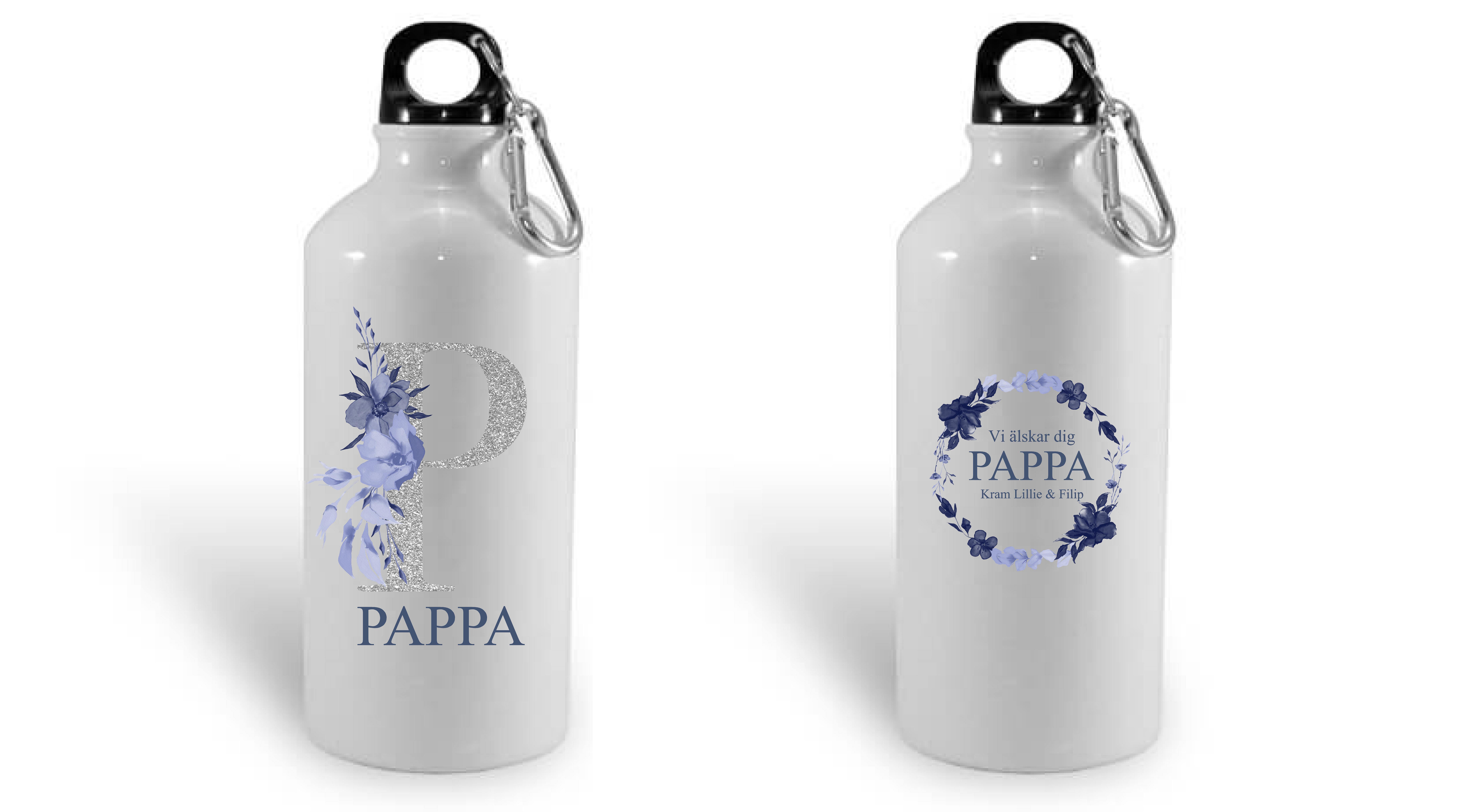 Vattenflaska - Fars dag - Bokstav navy blue - 2