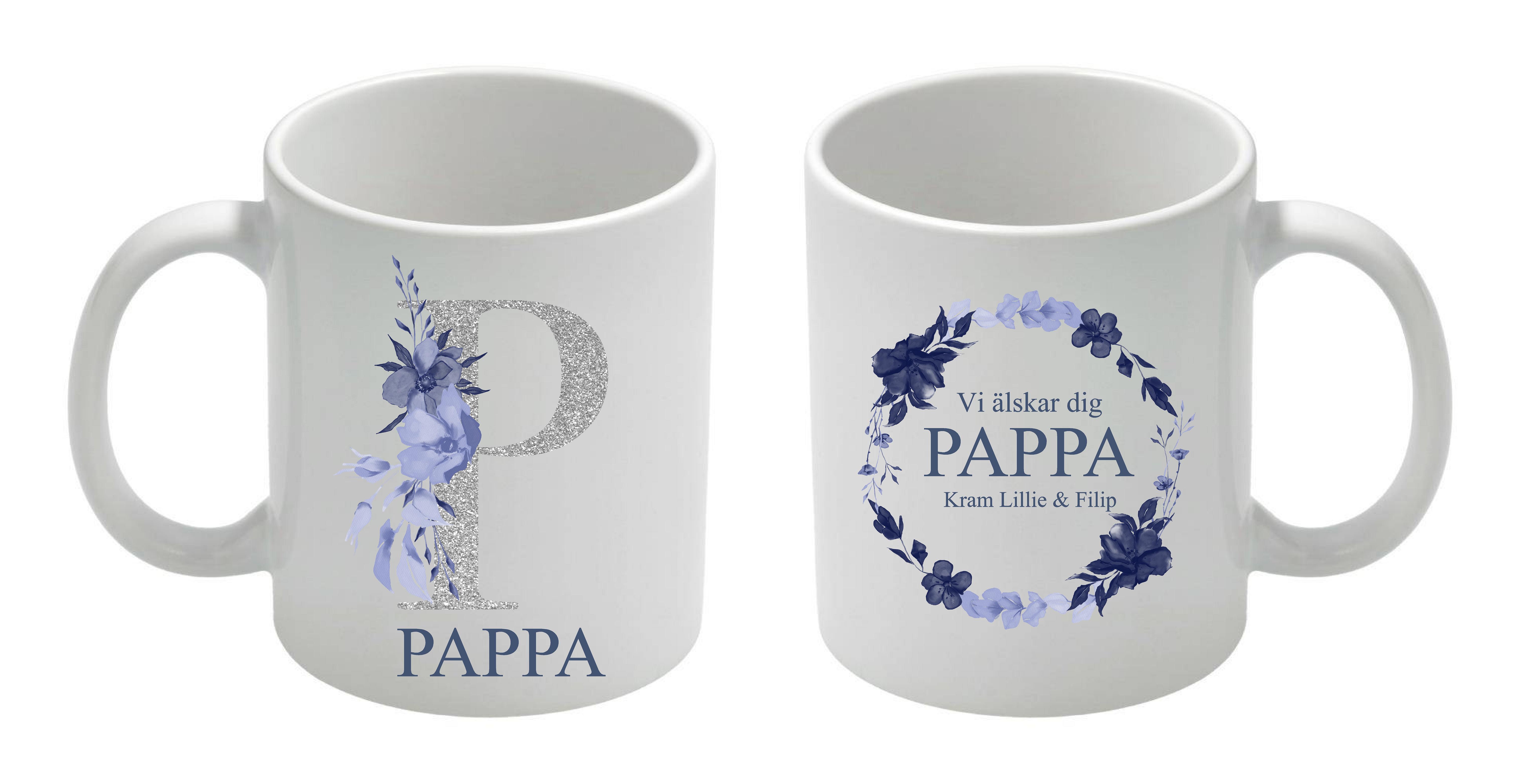 Mugg - Fars dag - Bokstav navy blue - 2