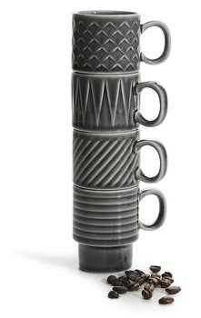 Coffee & More grå - espressomuggar 4-pack