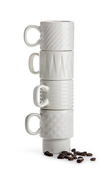 Coffee & More vit - Espressomuggar 4-pack