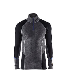 WARM tröja halvzip 100% Merinoull - 4899