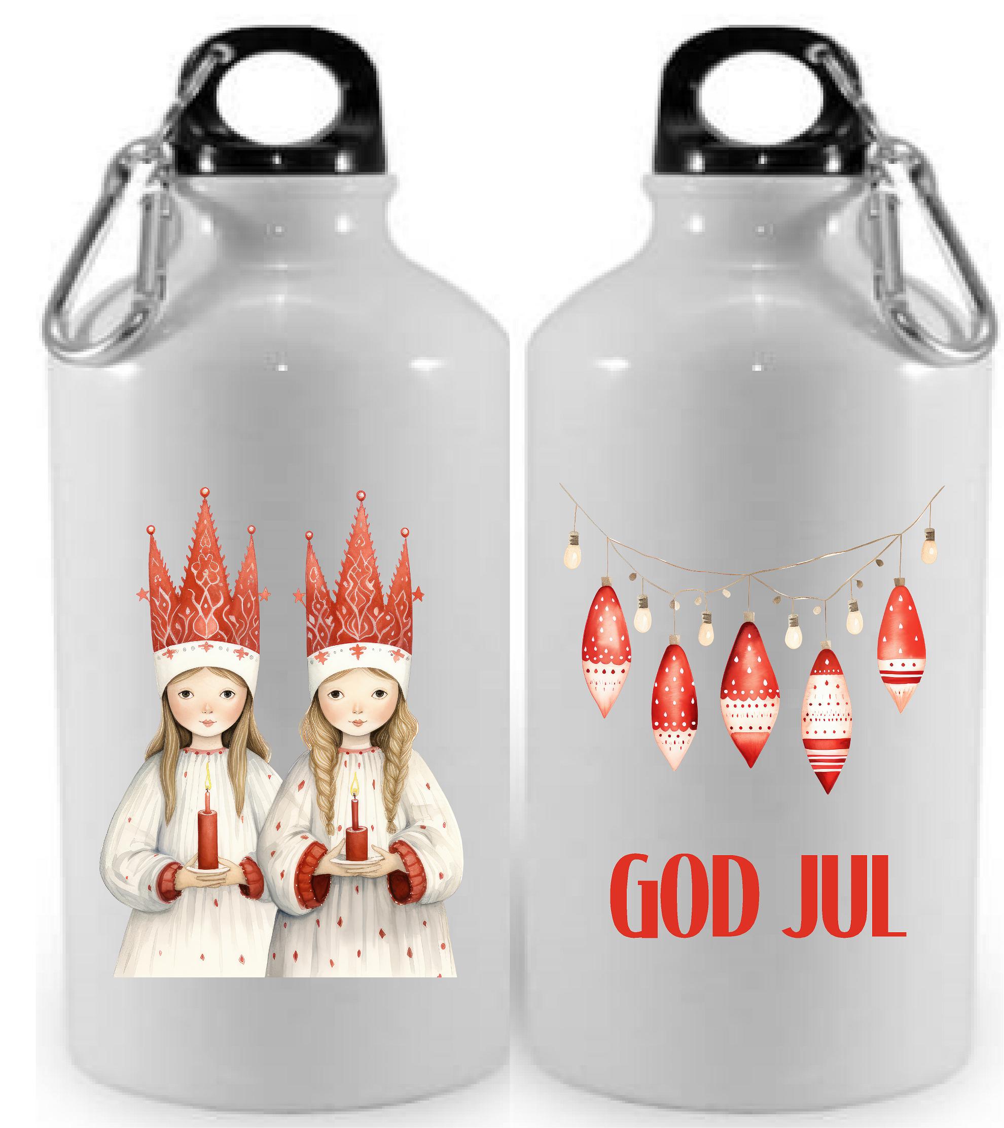 Vattenflaska - Jul - Julkulor tärnor - 2