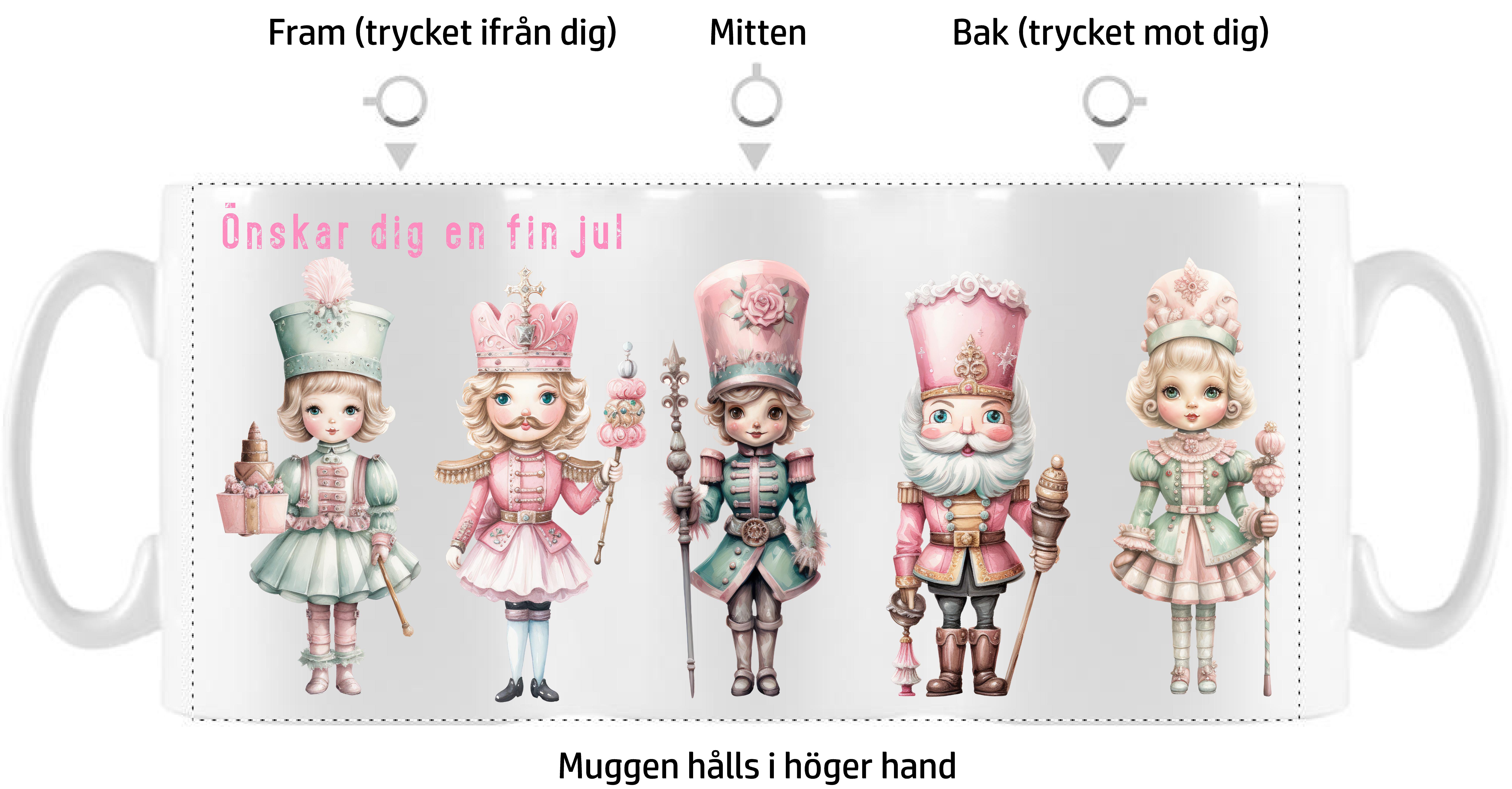 Mugg - Jul - Nötknäpparen Pastell Flicka - 2 motiv - 2