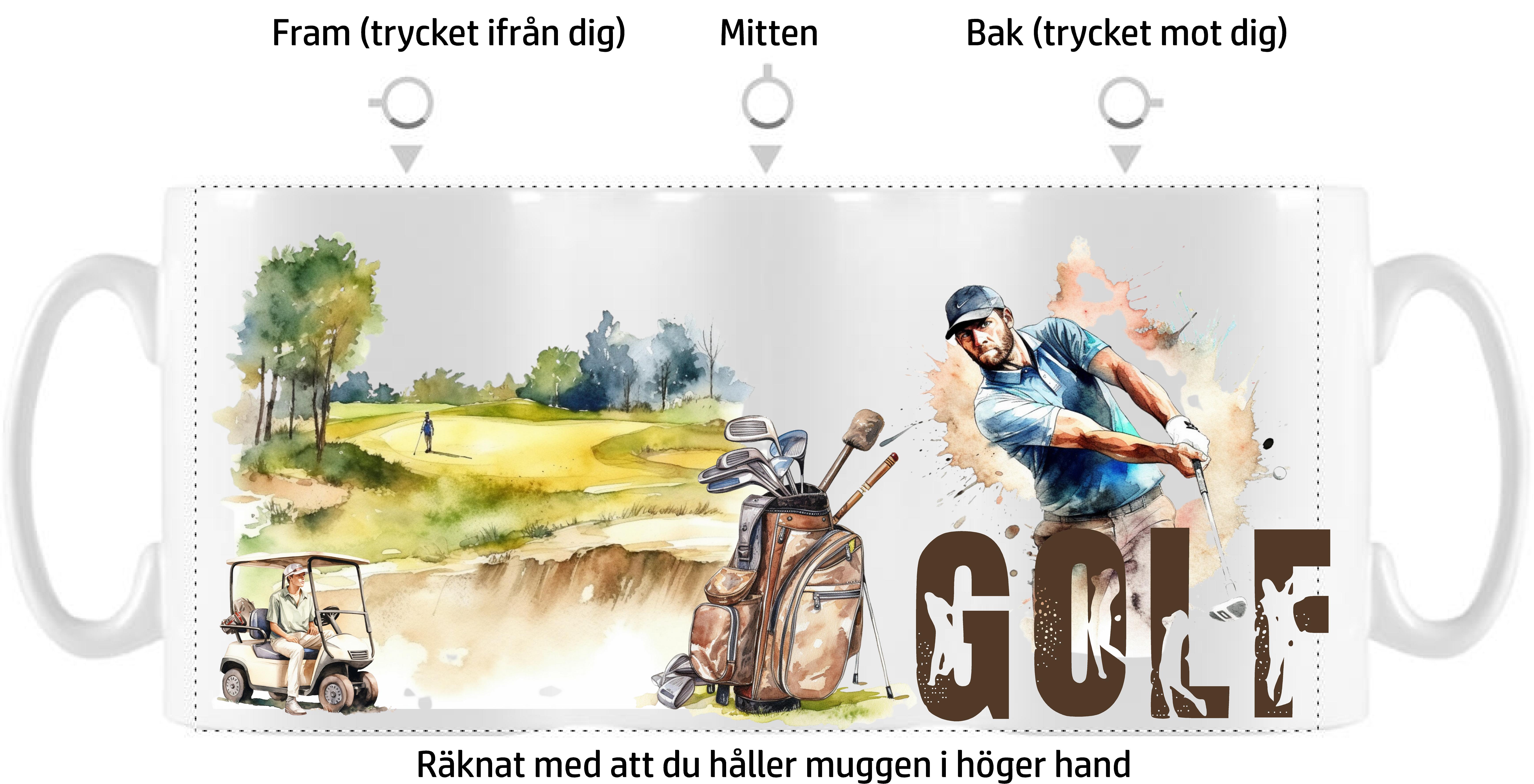 Mugg - Sport - Golf - 4 mönster