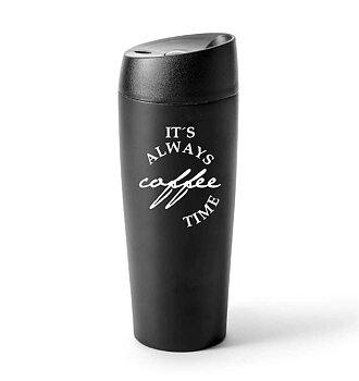 Bilmugg - Coffee time - svart/silver/guld - 2 storlekar 
