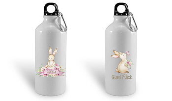 Vattenflaska - Påsk - Kanin - Blommor