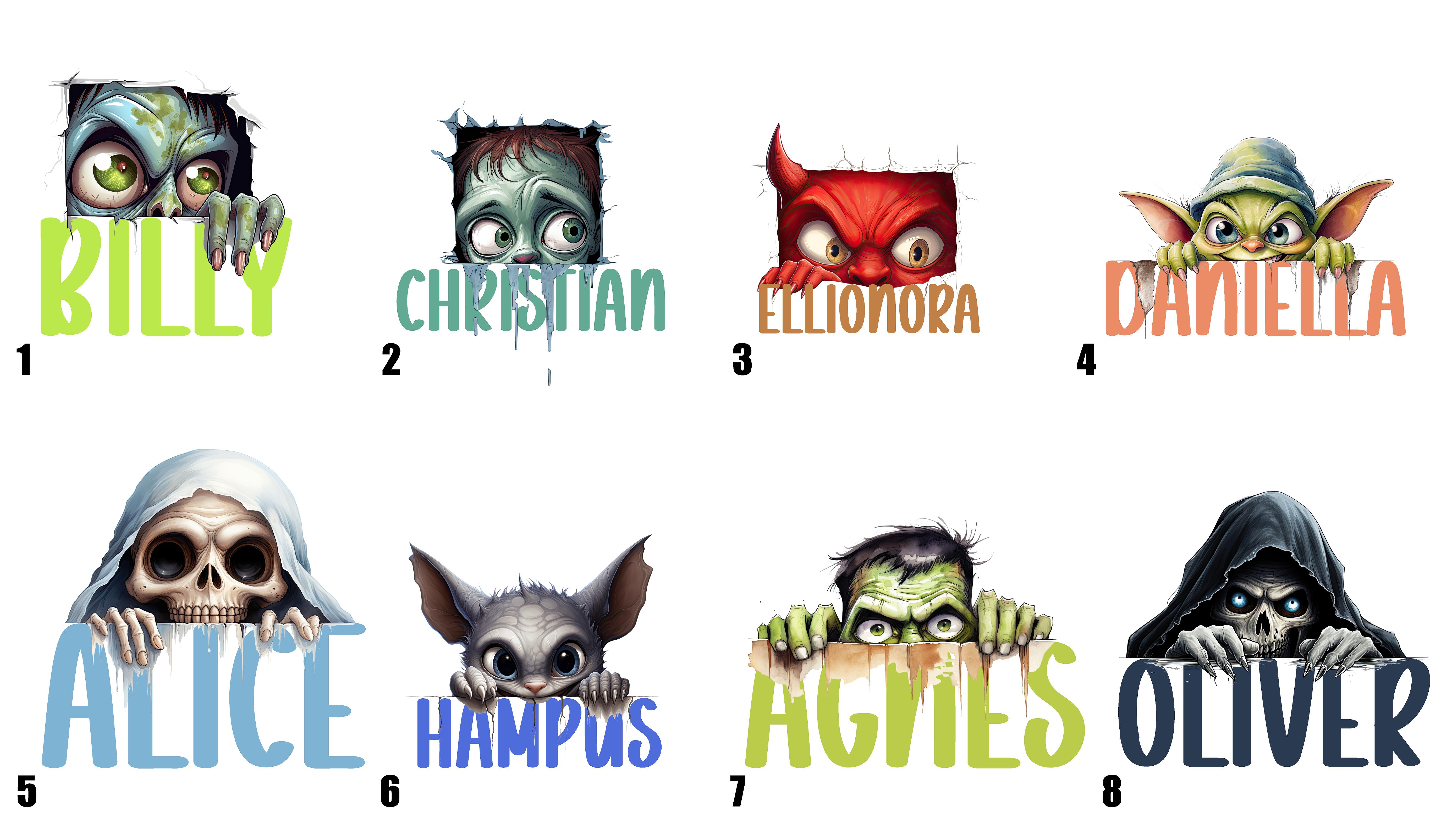 Vattenflaska - Halloween - Kikande monster - Flera motiv - 3