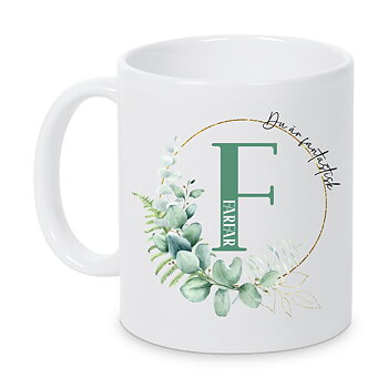 Mugg - Bokstav - Eukalyptus rund