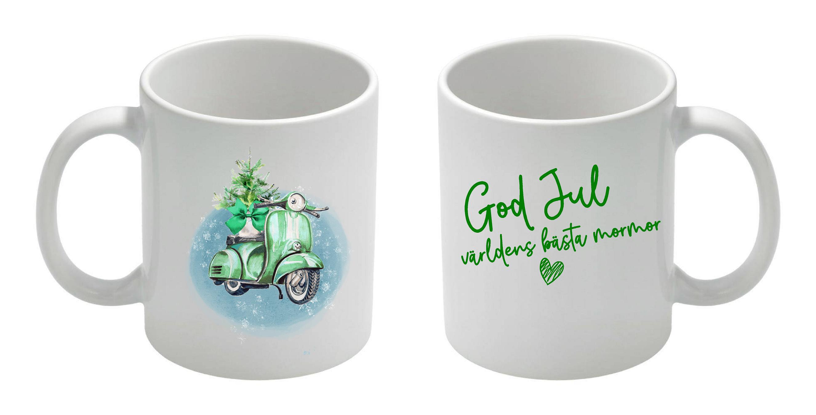 Mugg - Jul - Moped grön - 2