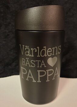 Bilmugg - Världens bästa pappa - svart/silver/guld