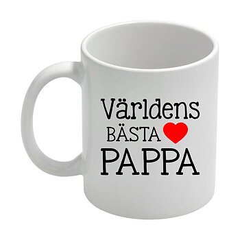 Mugg - Fars dag - Världens bästa pappa - hjärta