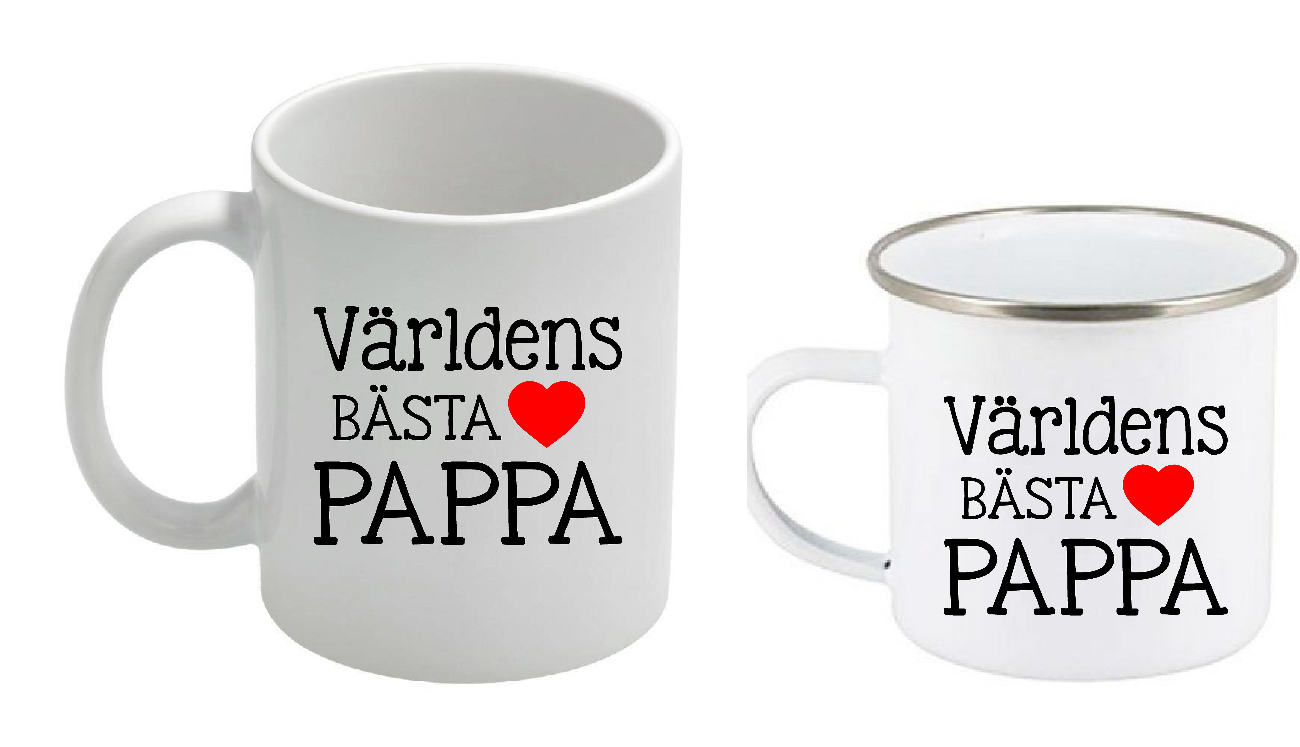 Mugg - Fars dag - Världens bästa pappa - hjärta - 2