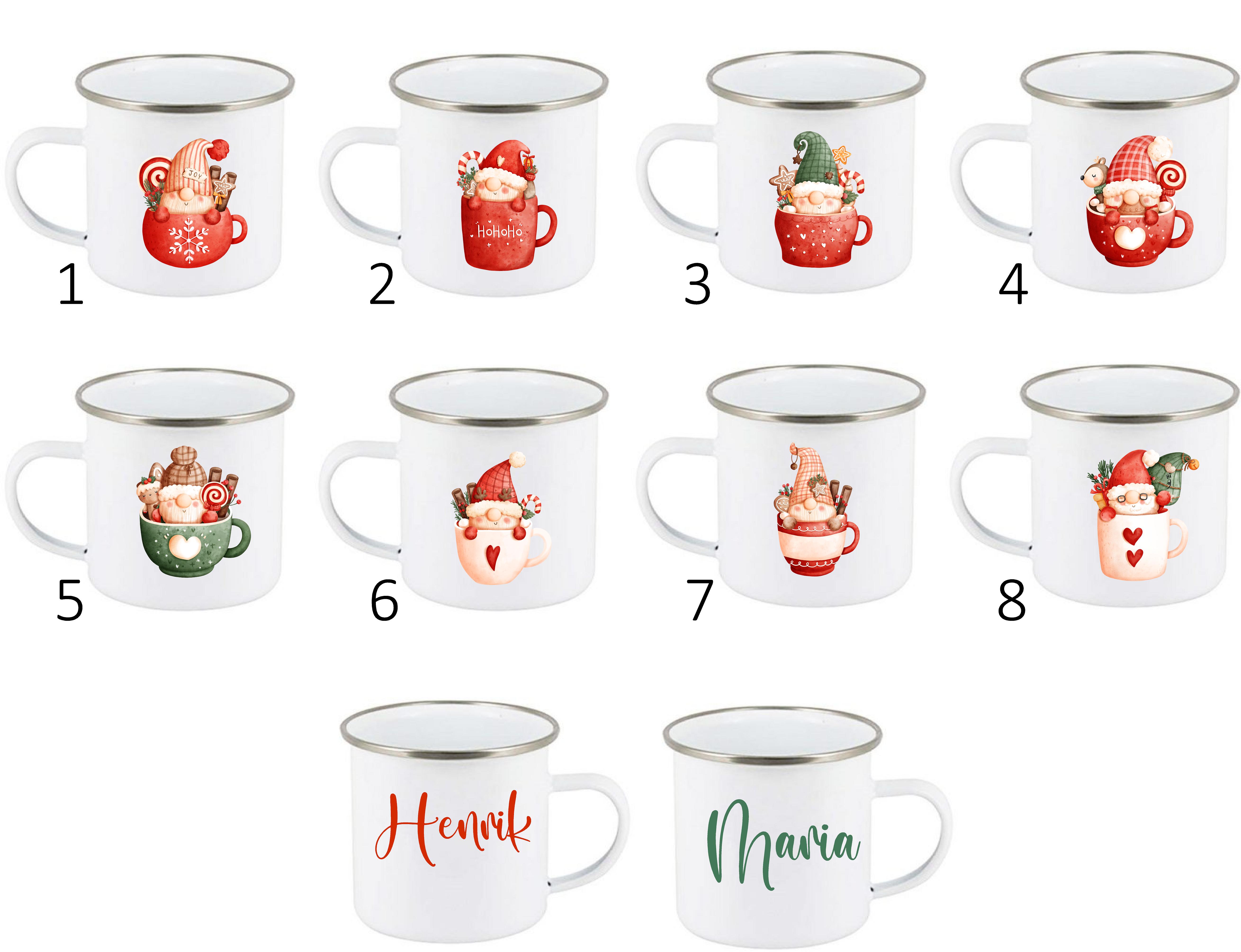 Mugg - Jul - Gnome 8 koppar - 8 olika motiv - 2