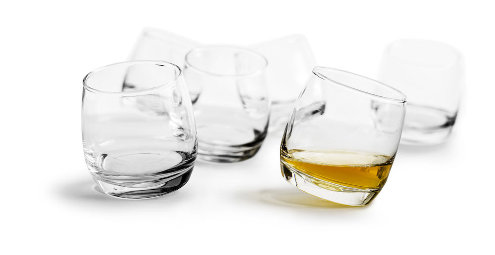 Whiskeyglas rundad botten 6-pack