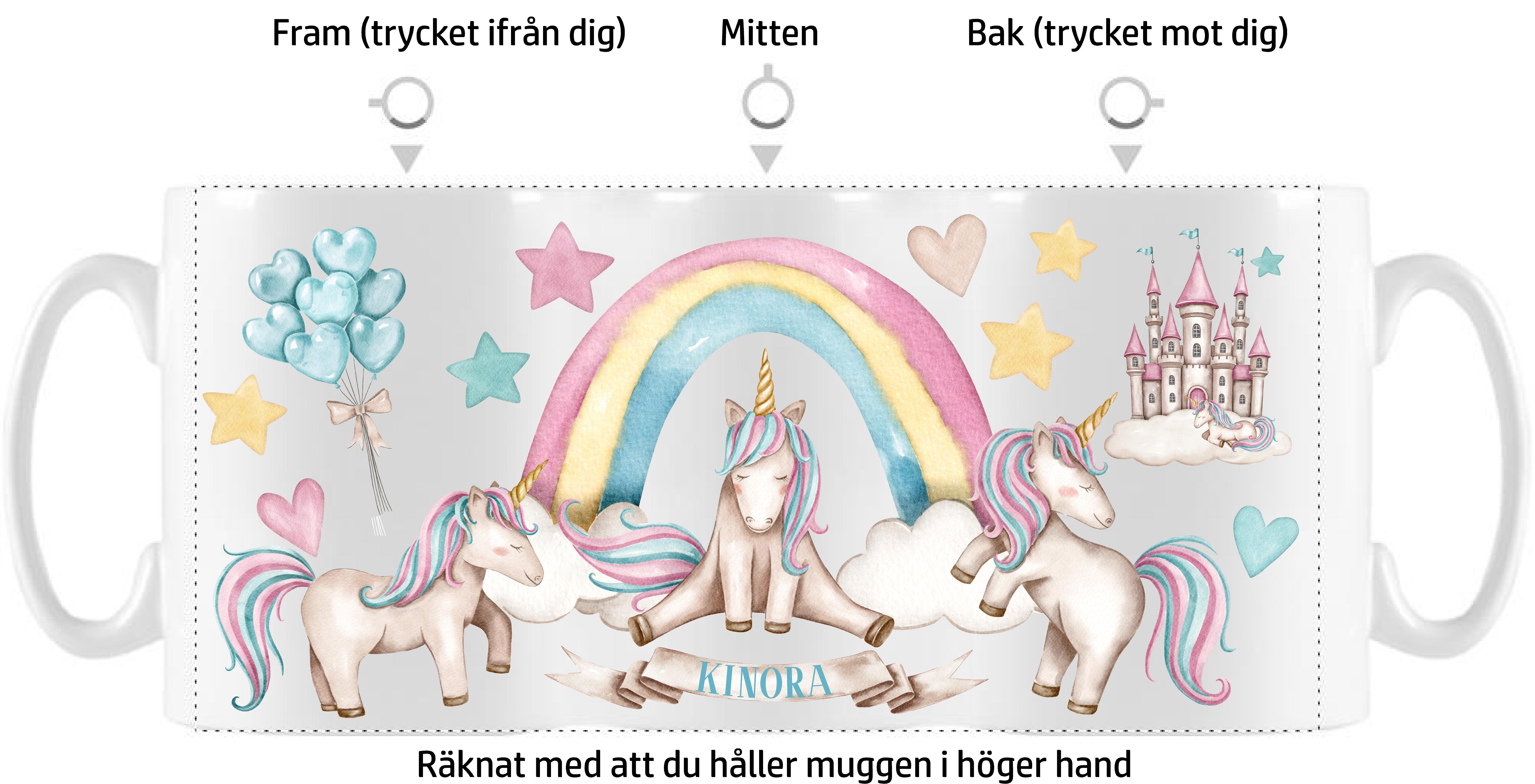 Mugg - Enhörning slott - 2 färger