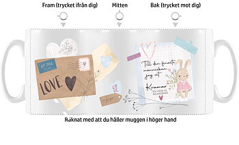 Mugg - Alla hjärtans dag - Brev - 3 motiv