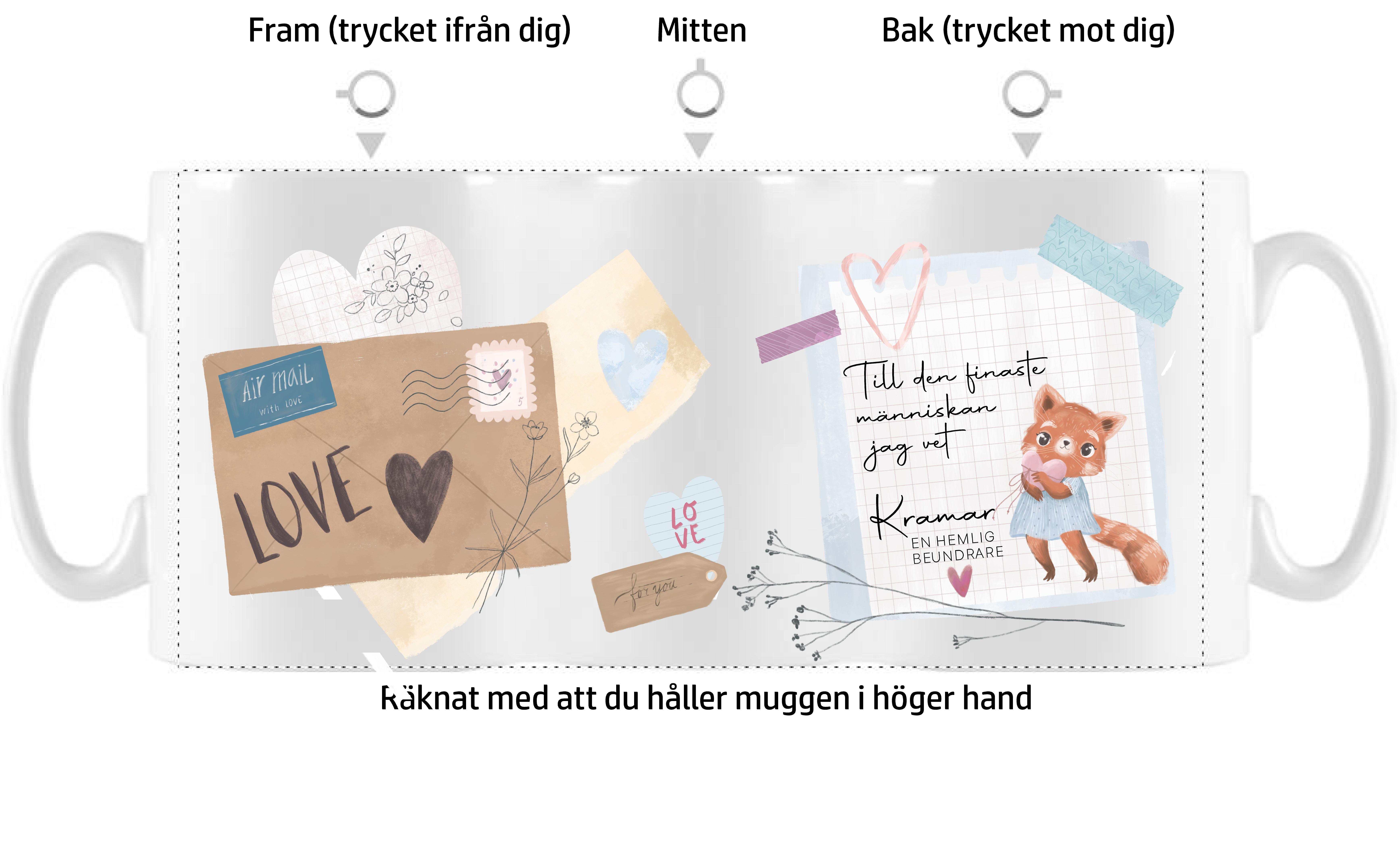 Mugg - Alla hjärtans dag - Brev - 3 motiv - 2