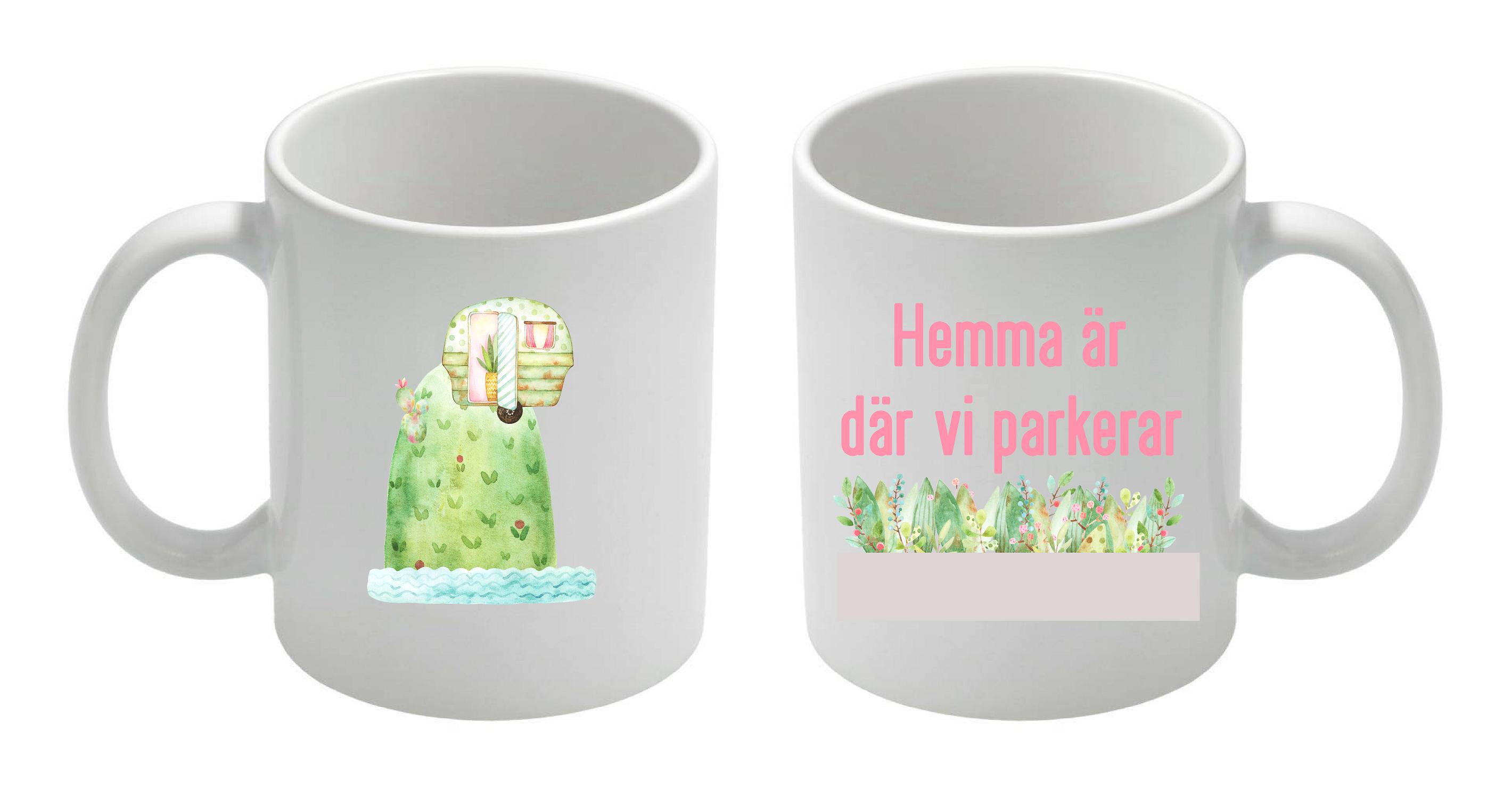 Mugg- Camping - Kulle - rosa - 2 husvagnar - 4