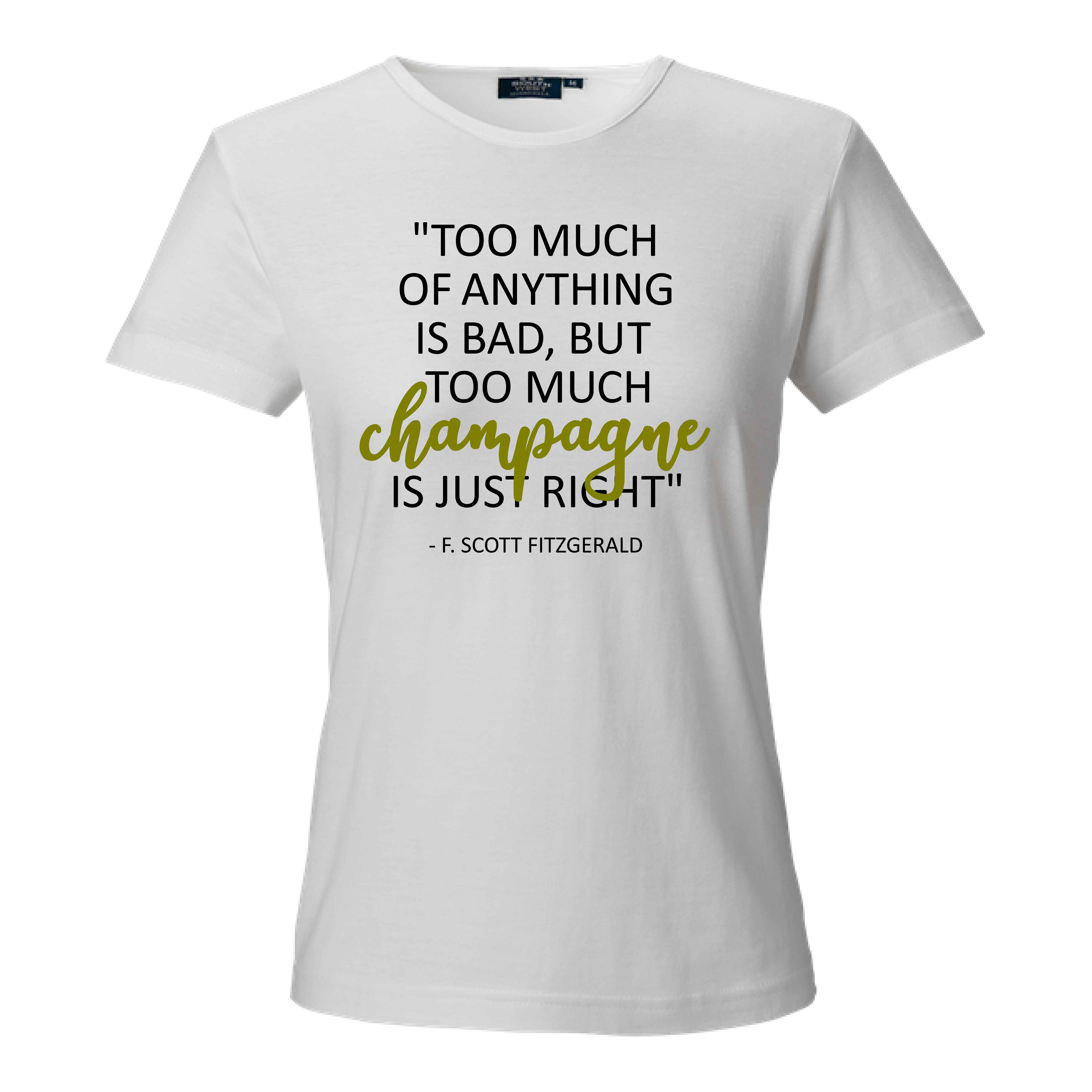 T-shirt Champagne is just right - GLITTER