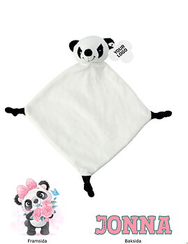 Snuttefilt Panda rosbunt