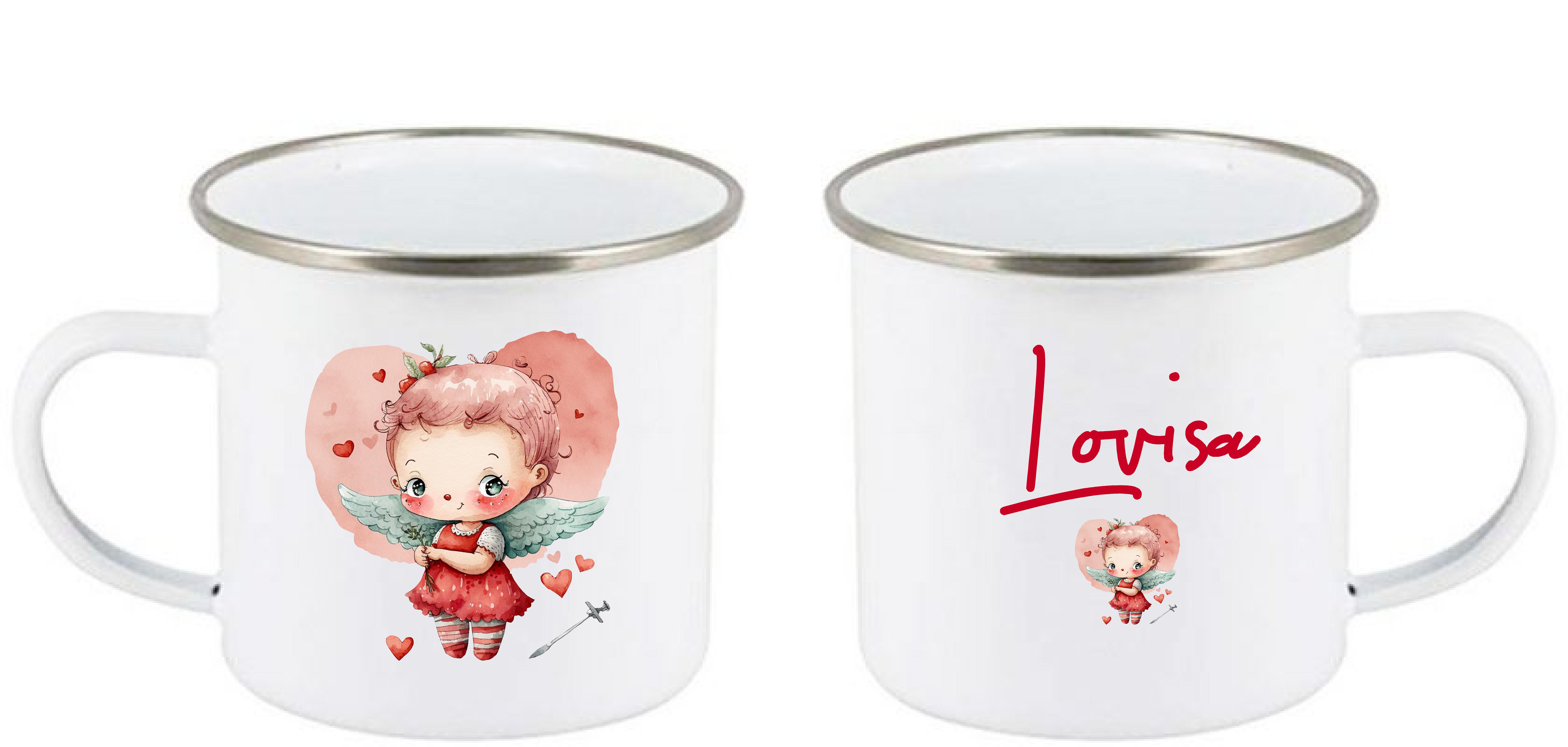 Mugg - Fe Cupid-flicka - hallonröd