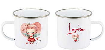 Mugg - Fe Cupid-flicka - hallonröd
