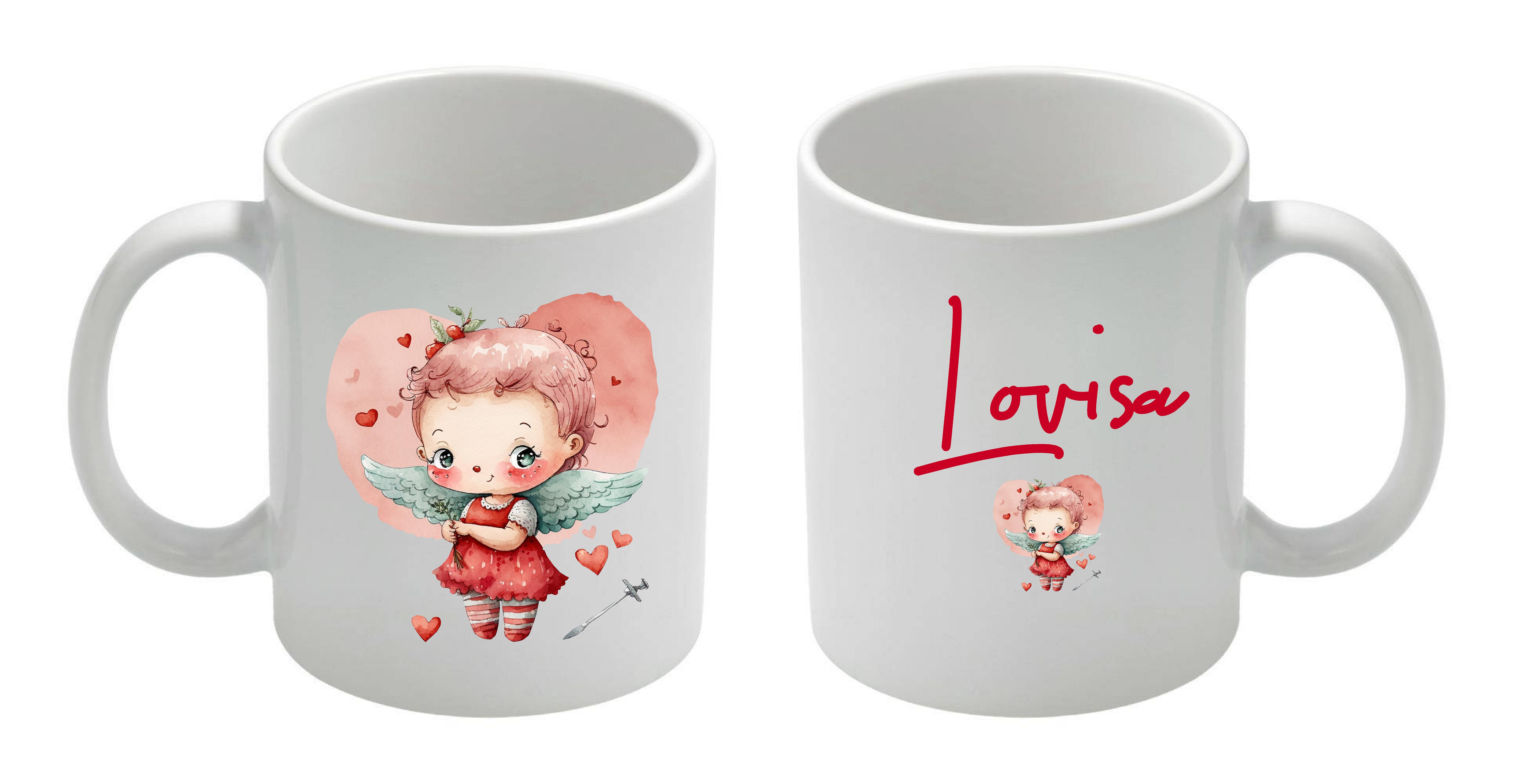 Mugg - Fe Cupid-flicka - hallonröd - 2