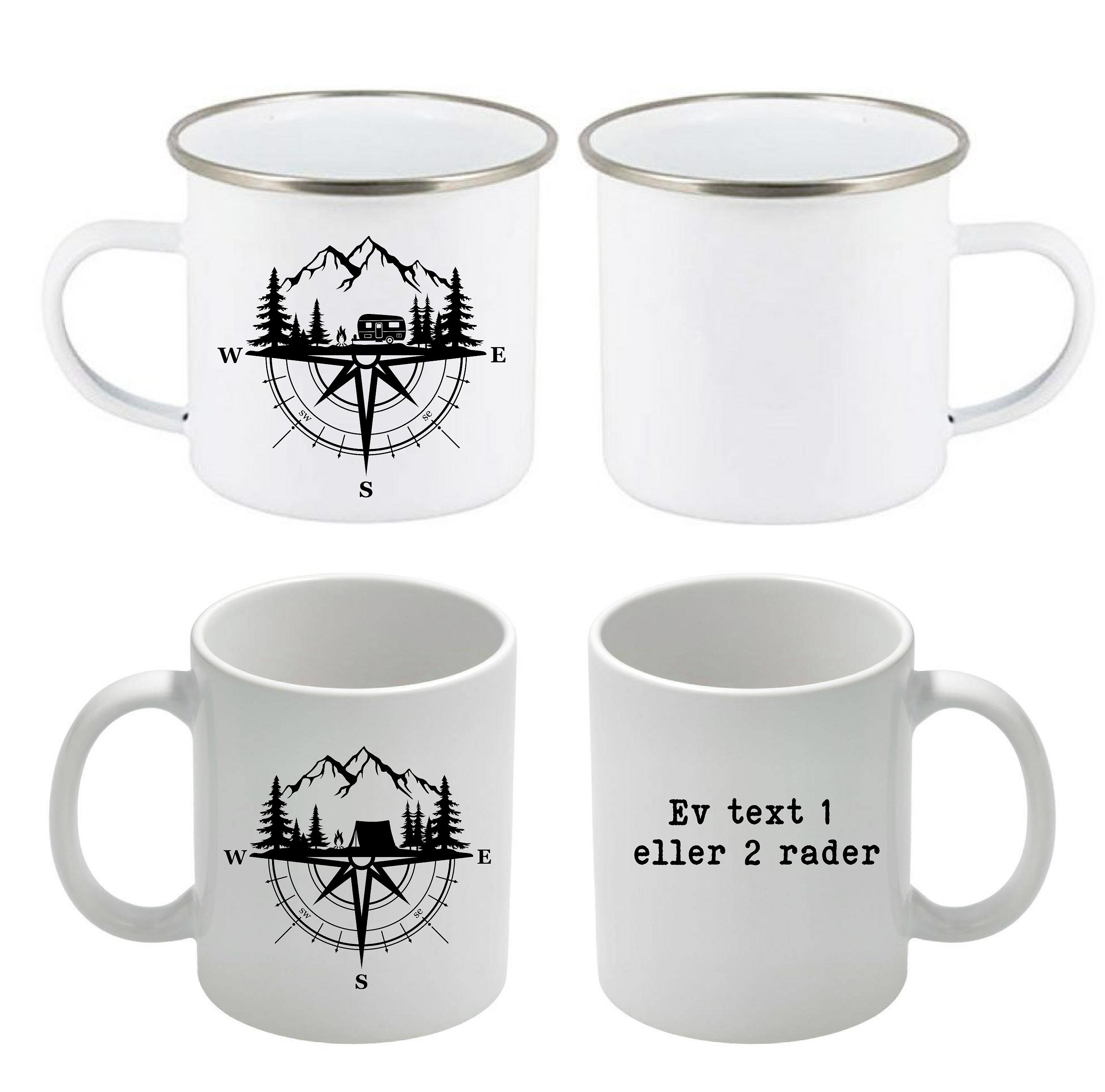 Mugg - Camping - Kompass - Berg